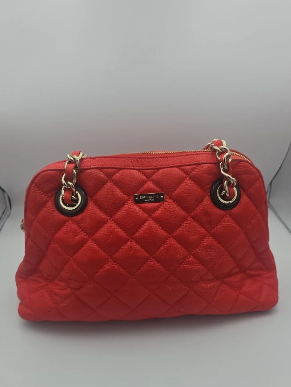 Kate Spade Orange Liberty Street Helena Quilted Chain Med Shoulder Bag (GOOD)🧡